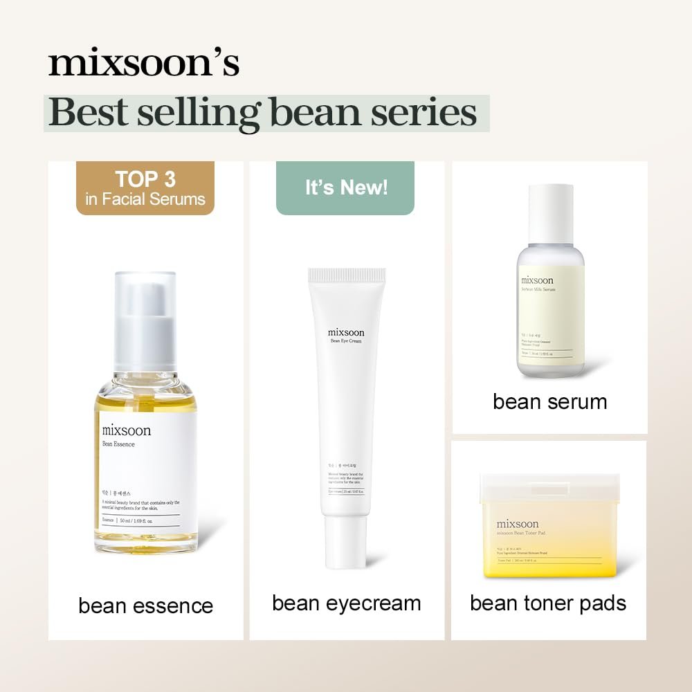 mixsoon Bean Eye Cream – Nourishing & Firming Eye Cream with Fermented Bean and Peptide Complex, Niacinamide, 20ml / 0.67 fl.oz. for Dark Circles and Puffiness Avelisse