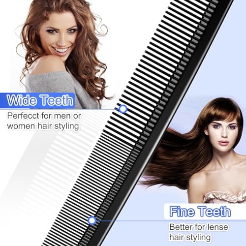 Rsiynax Professional Teasing Comb Set - 3 Pieces Black Carbon Fiber Hair Combs for Cutting, Styling, Fine & Wide Teeth - for Women and Men - görsel 6