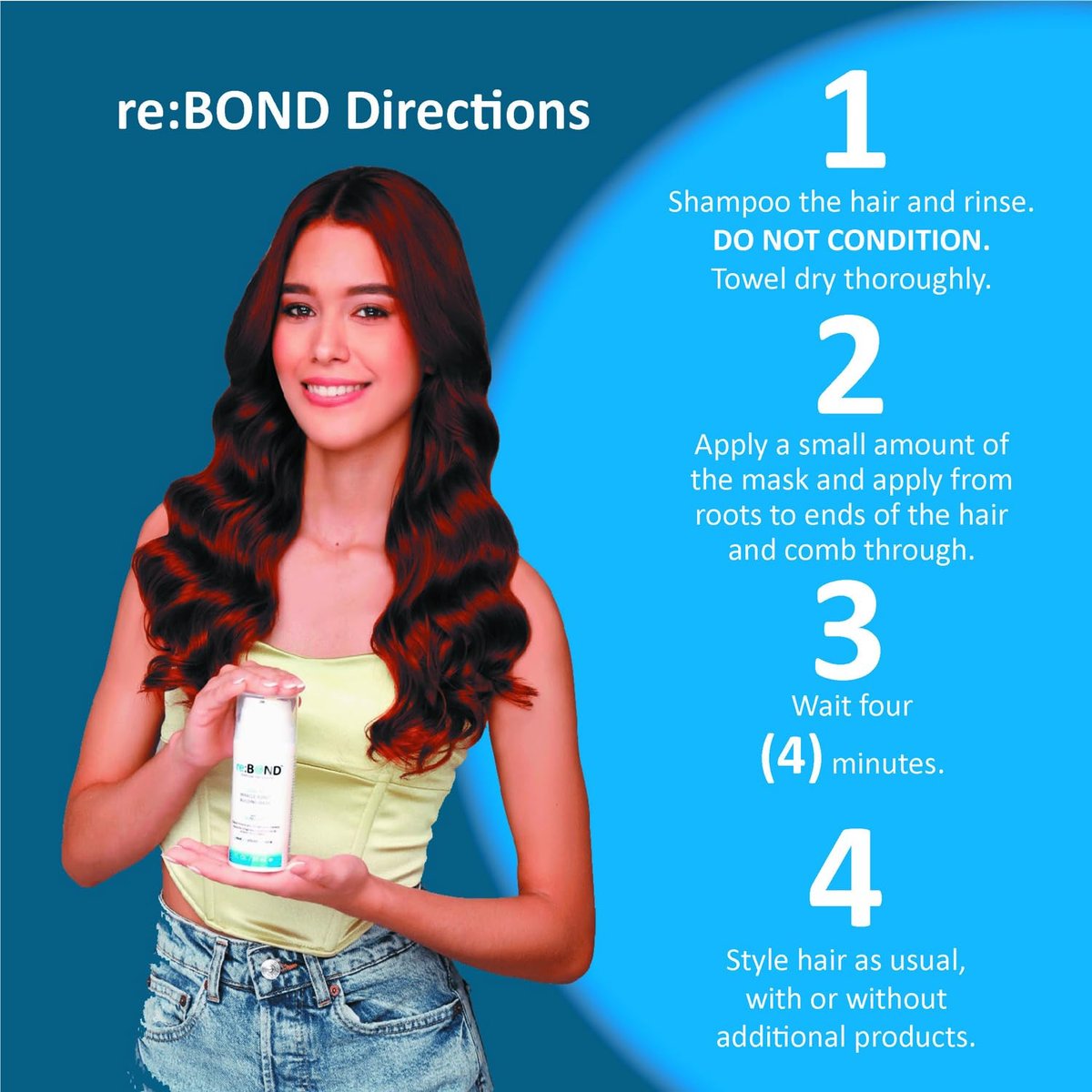 reBOND Leave-in Miracle Bond Building Hair Mask - 4 Minute Repair Treatment for Bleached, Damaged, Dry, Colored or Frizzy Hair, 3oz + .34oz Avelisse