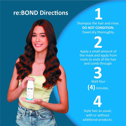 reBOND Leave-in Miracle Bond Building Hair Mask - 4 Minute Repair Treatment for Bleached, Damaged, Dry, Colored or Frizzy Hair, 3oz + .34oz Avelisse