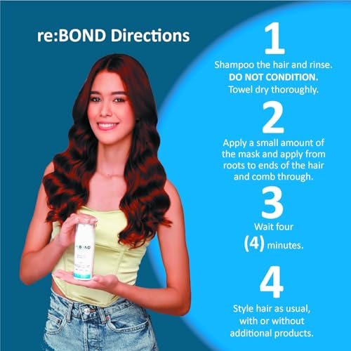 reBOND Leave-in Miracle Bond Building Hair Mask - 4 Minute Repair Treatment for Bleached, Damaged, Dry, Colored or Frizzy Hair, 3oz + .34oz Avelisse