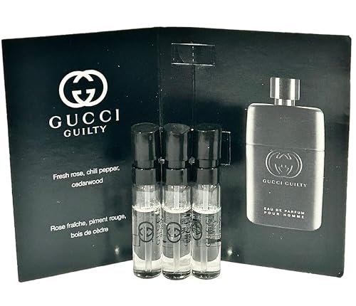 Gucci Guilty Sample Perfume for Men – Eau de Parfum Spray (Set of 3 x 1.5 ml / 0.05 fl oz) Avelisse