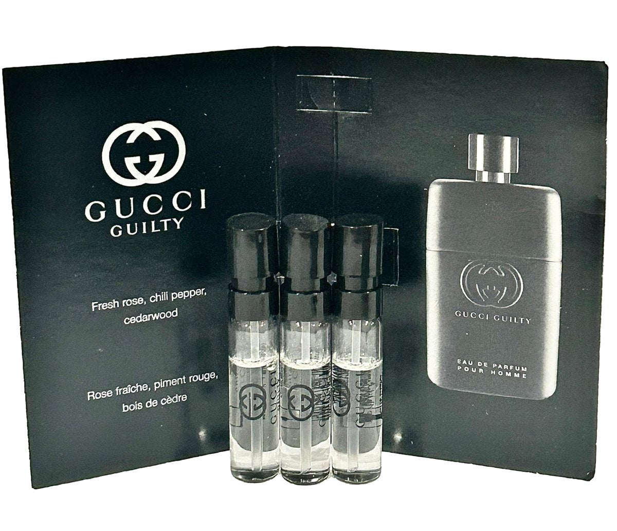 Gucci Guilty Sample Perfume for Men – Eau de Parfum Spray (Set of 3 x 1.5 ml / 0.05 fl oz) Avelisse