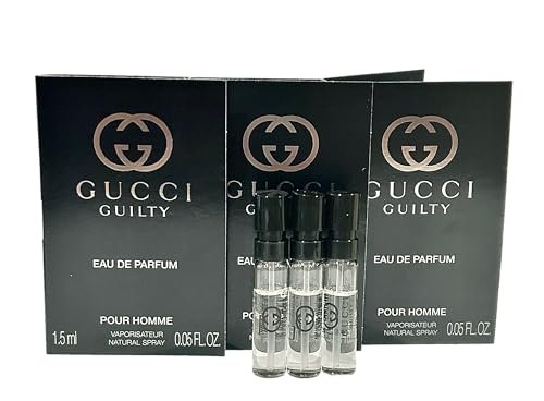 Gucci Guilty Sample Perfume for Men – Eau de Parfum Spray (Set of 3 x 1.5 ml / 0.05 fl oz) Avelisse