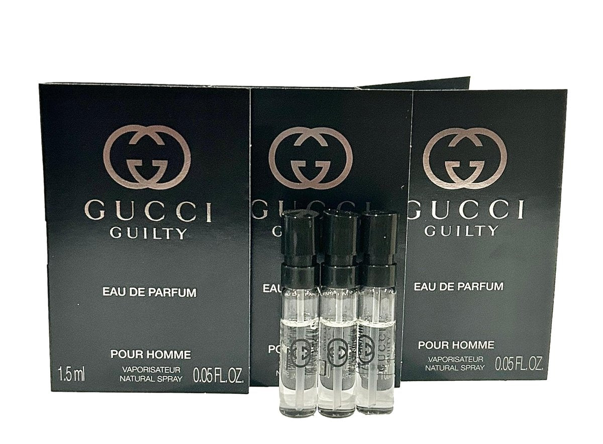 Gucci Guilty Sample Perfume for Men – Eau de Parfum Spray (Set of 3 x 1.5 ml / 0.05 fl oz) Avelisse