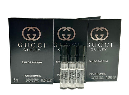 Gucci Guilty Sample Perfume for Men – Eau de Parfum Spray (Set of 3 x 1.5 ml / 0.05 fl oz) Avelisse