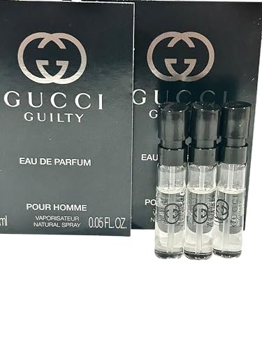 Gucci Guilty Sample Perfume for Men – Eau de Parfum Spray (Set of 3 x 1.5 ml / 0.05 fl oz) Avelisse