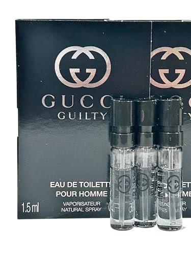 Gucci Guilty Sample Perfume Eau de Toilette for Men - Mini Travel Size 1.5 ml (Set of 3) Avelisse