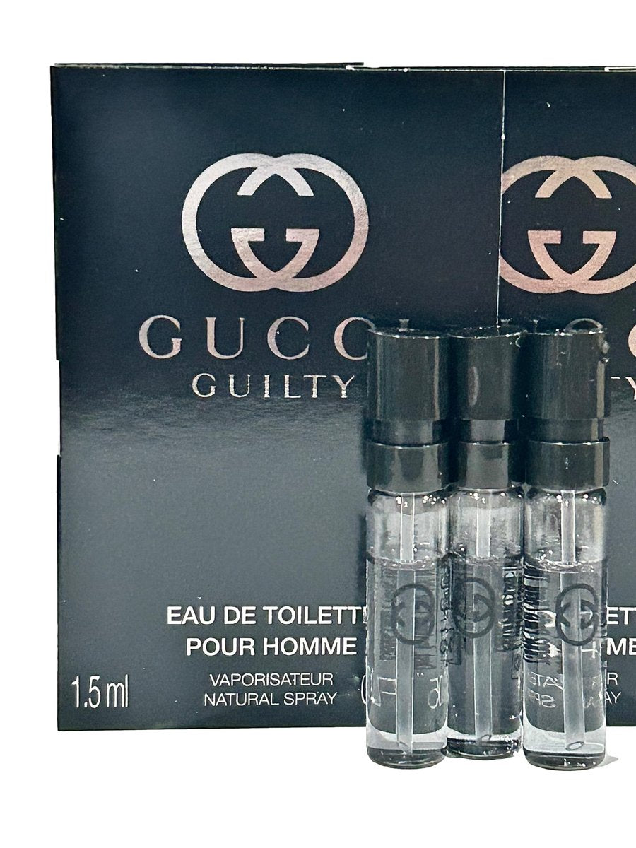 Gucci Guilty Sample Perfume Eau de Toilette for Men - Mini Travel Size 1.5 ml (Set of 3) Avelisse