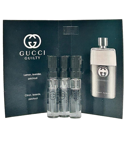 Gucci Guilty Sample Perfume Eau de Toilette for Men - Mini Travel Size 1.5 ml (Set of 3) Avelisse