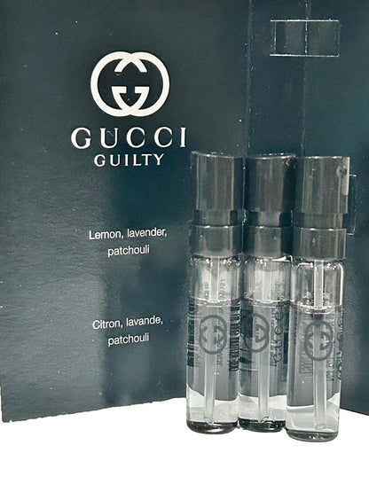 Gucci Guilty Sample Perfume Eau de Toilette for Men - Mini Travel Size 1.5 ml (Set of 3) Avelisse