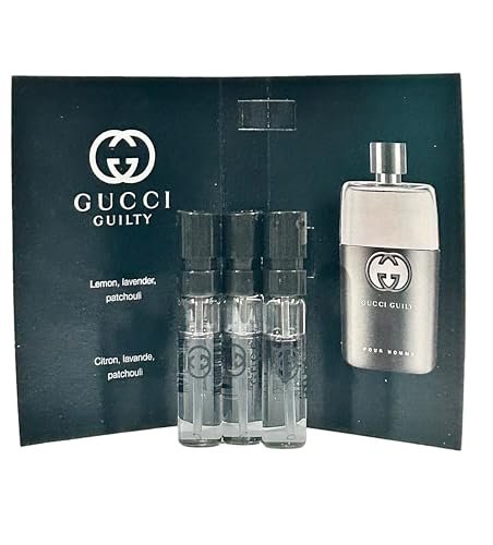 Gucci Guilty Sample Perfume Eau de Toilette for Men - Mini Travel Size 1.5 ml (Set of 3) Avelisse