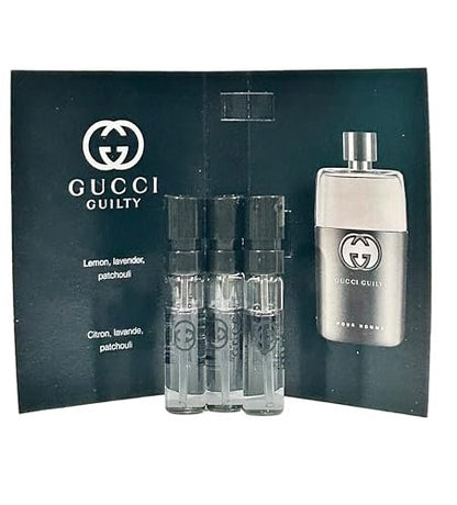 Gucci Guilty Sample Perfume Eau de Toilette for Men - Mini Travel Size 1.5 ml (Set of 3) Avelisse