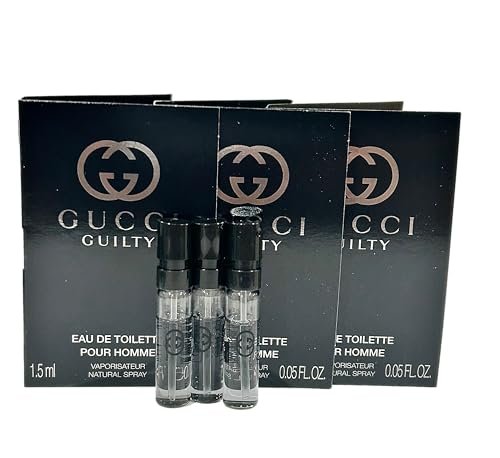 Gucci Guilty Sample Perfume Eau de Toilette for Men - Mini Travel Size 1.5 ml (Set of 3) Avelisse