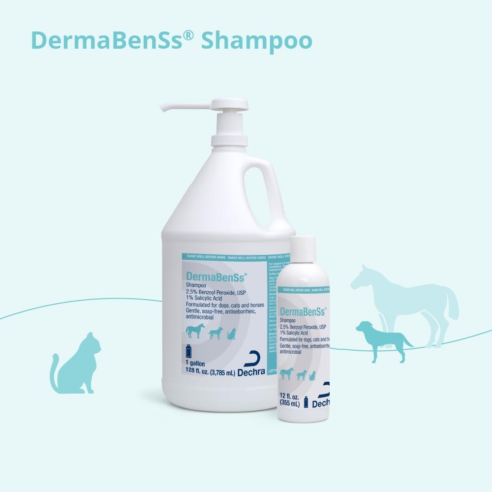 DermaBenSs Shampoo for Dogs, Cats and Horses – 12 oz Gentle Liquid Formula Avelisse