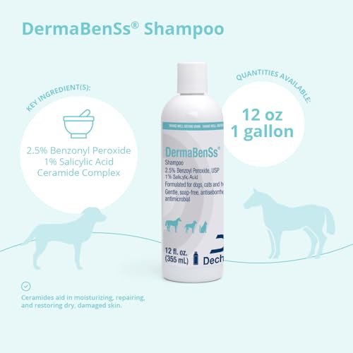 DermaBenSs Shampoo for Dogs, Cats and Horses – 12 oz Gentle Liquid Formula Avelisse