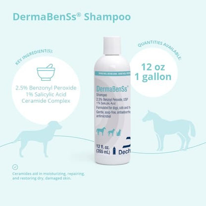 DermaBenSs Shampoo for Dogs, Cats and Horses – 12 oz Gentle Liquid Formula Avelisse