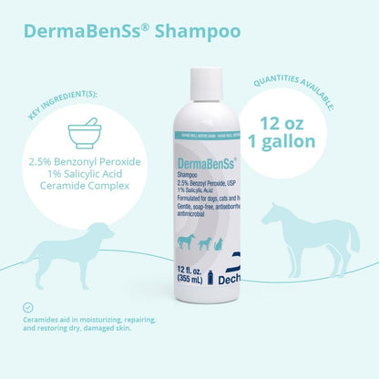 DermaBenSs Shampoo for Dogs, Cats and Horses – 12 oz Gentle Liquid Formula Avelisse