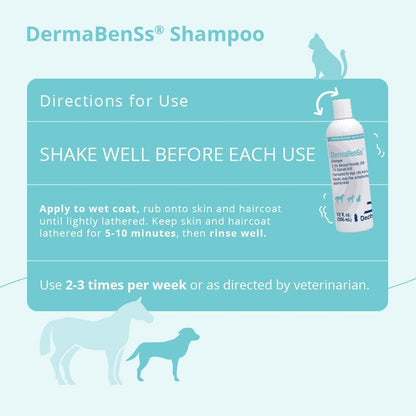 DermaBenSs Shampoo for Dogs, Cats and Horses – 12 oz Gentle Liquid Formula Avelisse