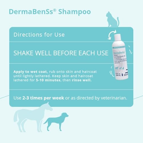 DermaBenSs Shampoo for Dogs, Cats and Horses – 12 oz Gentle Liquid Formula Avelisse