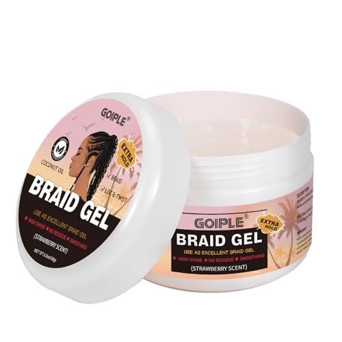 Extra Hold Styling Gel and Mousse for Braids, Twists, Locs, Cornrows - Frizz Taming, Smoothing & Edge Control with Rosemary Hair Growth Oil (Bonus: Hair Combs, Bonnet, Clips) Avelisse