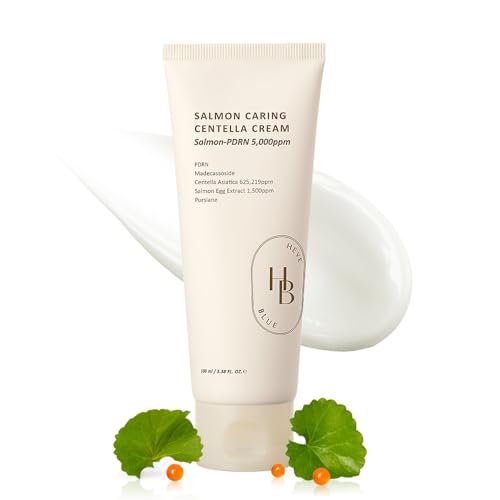HEVEBLUE Salmon Caring Centella Cream – Korean Face Moisturizer with Salmon PDRN, Egg Extract & Centella for Deep Hydration, Skin Repair & Rejuvenation (3.38 fl oz) Avelisse