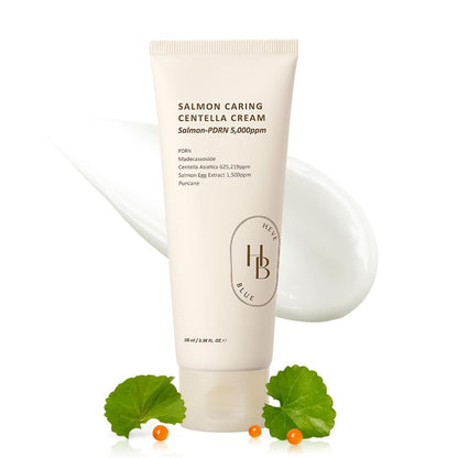 HEVEBLUE Salmon Caring Centella Cream – Korean Face Moisturizer with Salmon PDRN, Egg Extract & Centella for Deep Hydration, Skin Repair & Rejuvenation (3.38 fl oz) Avelisse