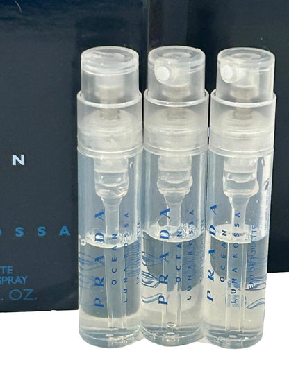 Prada Luna Rossa Ocean Eau de Toilette Sample Set - 3 Mini Travel Sprays 0.04 fl oz Each