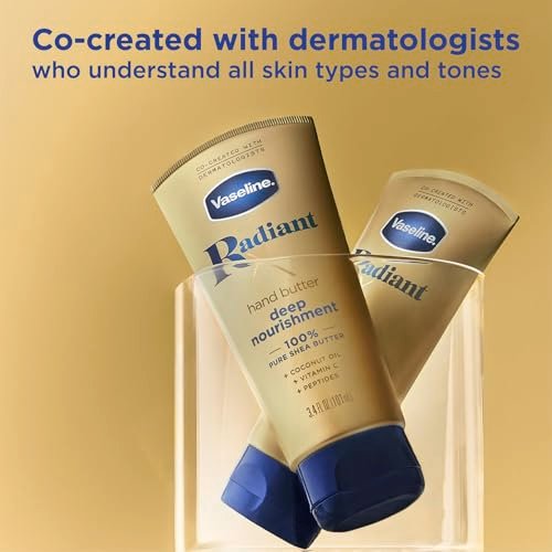 Vaseline Radiant X Deep Nourishment Hand Butter 2-Pack + Original Lip Therapy Stick - 3 Piece Set for Dry Skin Avelisse