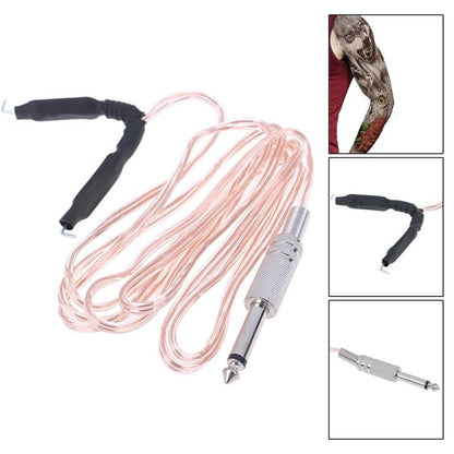 TorSor 2 Pack Tattoo Clip Cord 1.8M 6FT Hook Power Supply Line Cable Cords Adapter 6.35mm 1/4 Plug Connection For Tattoo Machine Equipment Gun Spare Parts Accessory Transparent + Black