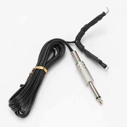 TorSor 2 Pack Tattoo Clip Cord 1.8M 6FT Hook Power Supply Line Cable Cords Adapter 6.35mm 1/4 Plug Connection For Tattoo Machine Equipment Gun Spare Parts Accessory Transparent + Black
