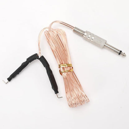 TorSor 2 Pack Tattoo Clip Cord 1.8M 6FT Hook Power Supply Line Cable Cords Adapter 6.35mm 1/4 Plug Connection For Tattoo Machine Equipment Gun Spare Parts Accessory Transparent + Black