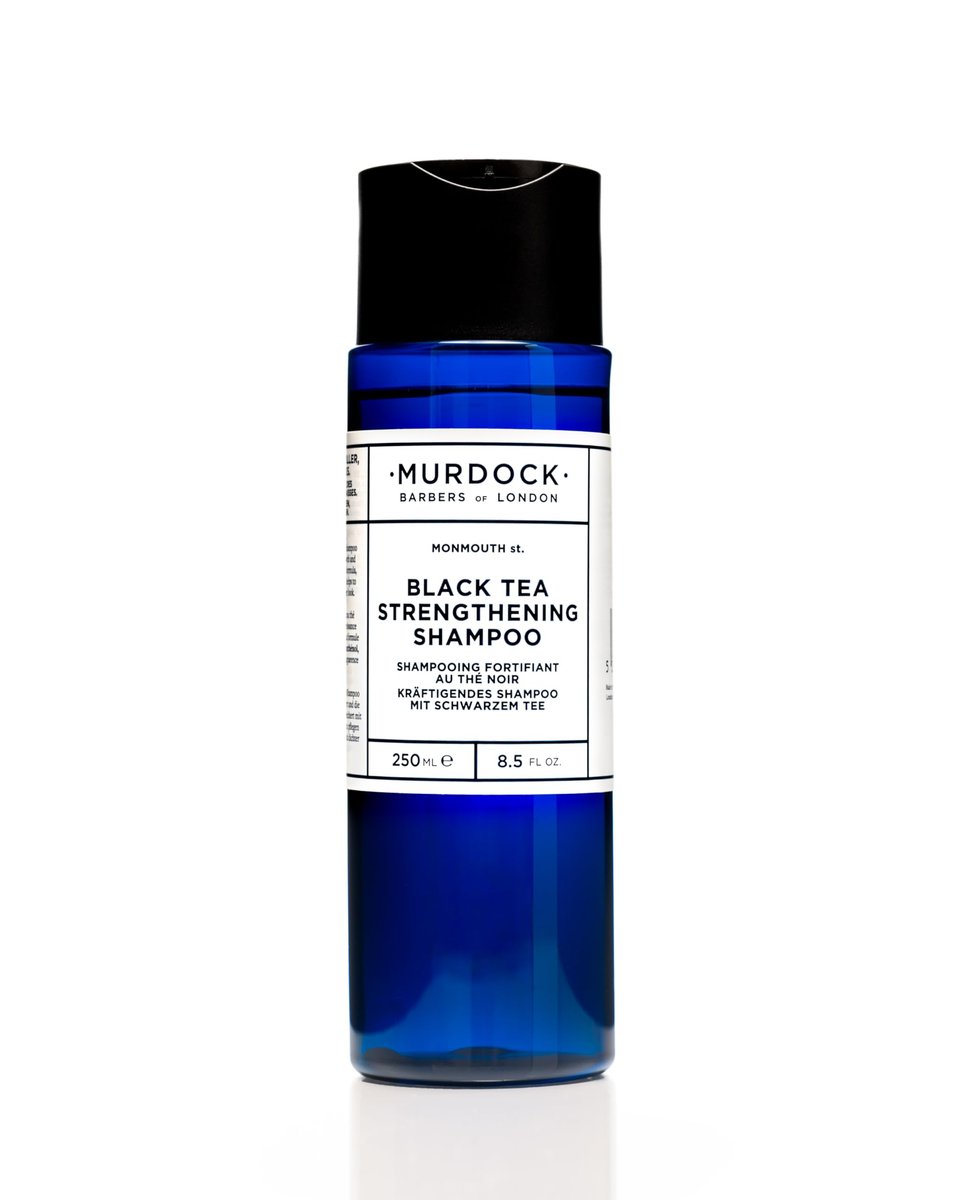 Murdock London Black Tea Strengthening Shampoo 250ml – Caffeine-Infused Formula for Fuller, Thicker Looking Hair Avelisse