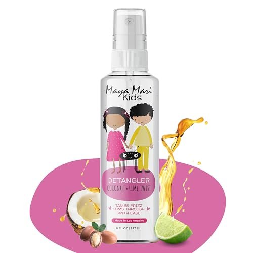 Maya Mari Kids Detangler Spray with Argan, Coconut and Lime Oils - Gentle Hair Detangler for Kids, Toddlers and Babies, 8 oz - No More Tangles, Ideal for Curly Hair Avelisse