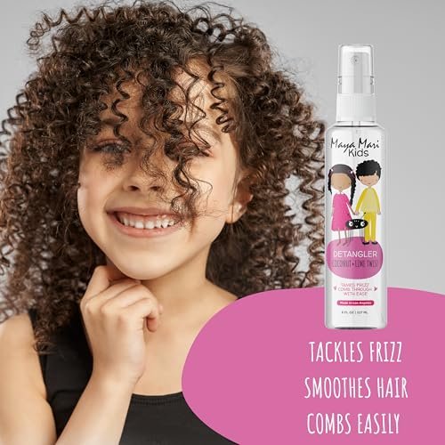 Maya Mari Kids Detangler Spray with Argan, Coconut and Lime Oils - Gentle Hair Detangler for Kids, Toddlers and Babies, 8 oz - No More Tangles, Ideal for Curly Hair Avelisse