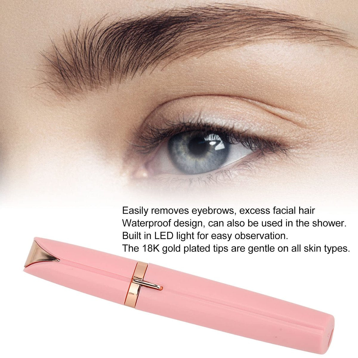 ZJchao Nose Hair Trimmer for Women – Waterproof, Rechargeable with LED Light & Brush, Facial Hair Removal Tool for Eyebrow, Face, Body, Nose & Ear - görsel 5