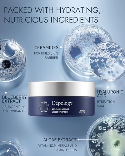 depology Replenish & Repair Under Eye Patches for Puffy Eyes and Wrinkles (60 Patches) – Hydrating Eye Gel Pads with Ceramides and Hyaluronic Acid for All Skin Types Avelisse