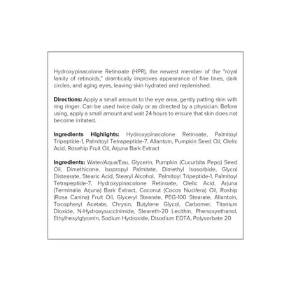 DRMTLGY HPR Eye Cream - Retinoid Under Eye Cream for Under Eyes, 0.5 fl oz Avelisse