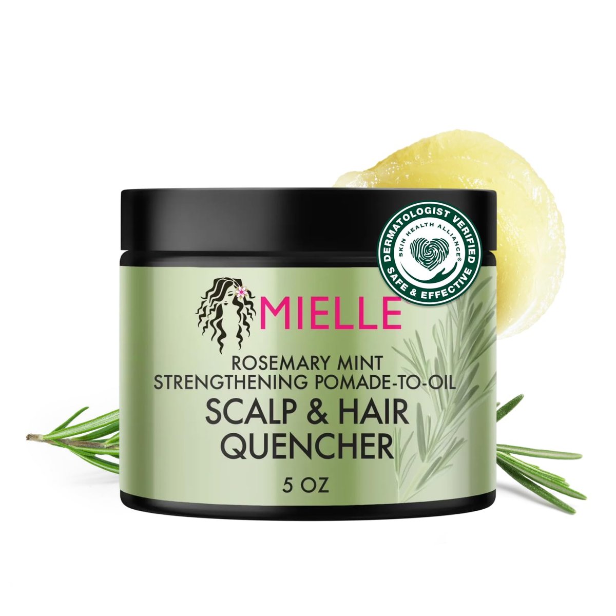 Mielle Organics Rosemary & Mint Hair Pomade - Conditioning Natural Hair Moisturizer for Scalp Health, Wave Definition, and Shine (5 oz) - görsel 1