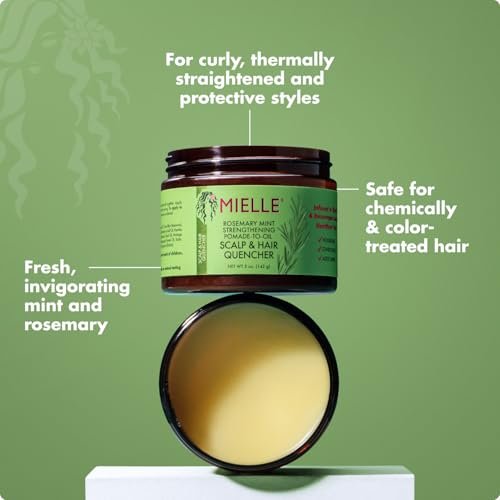 Mielle Organics Rosemary & Mint Hair Pomade - Conditioning Natural Hair Moisturizer for Scalp Health, Wave Definition, and Shine (5 oz) - görsel 10