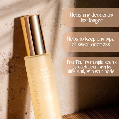Bella Skin Beauty Deodorant Enhancer Probiotic Underarm Toner - Vanilla - Patented Pre-Deodorant Spray, 1.9 Fl Oz Avelisse