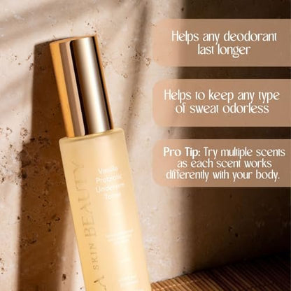 Bella Skin Beauty Deodorant Enhancer Probiotic Underarm Toner - Vanilla - Patented Pre-Deodorant Spray, 1.9 Fl Oz Avelisse