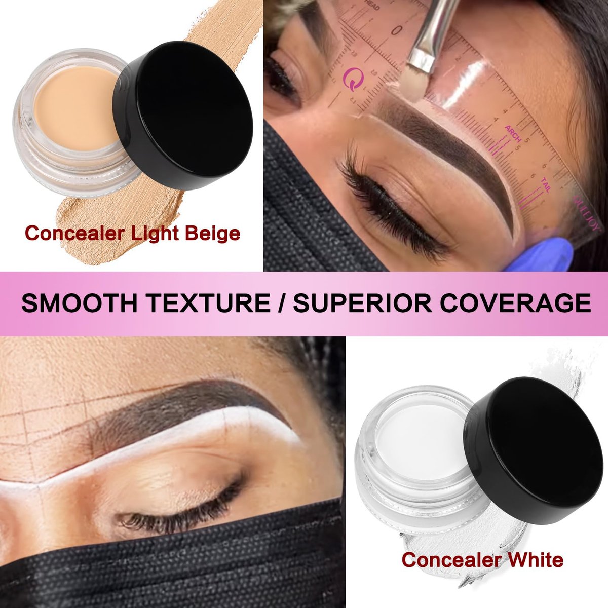 QUEEJOY Brow Mapping Kit – Complete Eyebrow Shaping Set with String, Ruler Stickers, Concealer, Brushes, Razor, and Sharpener Avelisse
