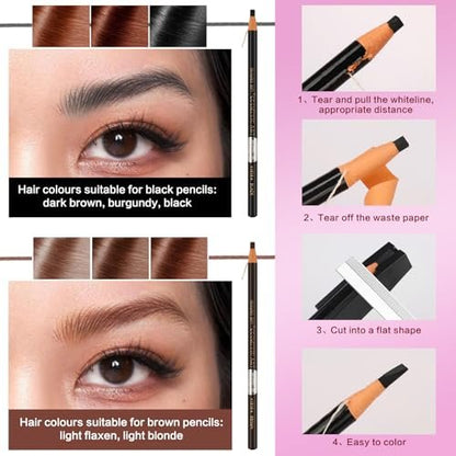 QUEEJOY Brow Mapping Kit – Complete Eyebrow Shaping Set with String, Ruler Stickers, Concealer, Brushes, Razor, and Sharpener Avelisse