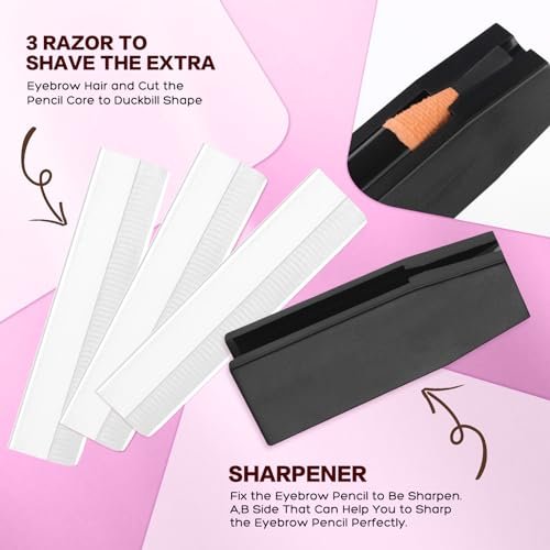 QUEEJOY Brow Mapping Kit – Complete Eyebrow Shaping Set with String, Ruler Stickers, Concealer, Brushes, Razor, and Sharpener Avelisse