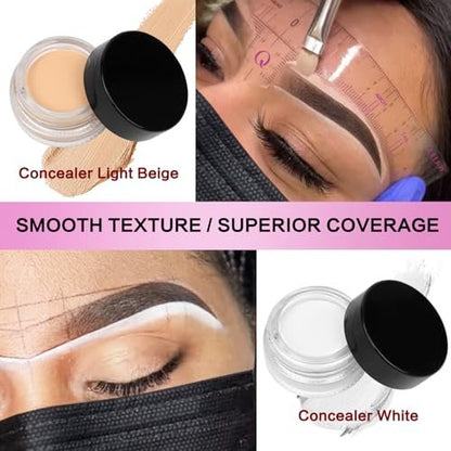 QUEEJOY Brow Mapping Kit – Complete Eyebrow Shaping Set with String, Ruler Stickers, Concealer, Brushes, Razor, and Sharpener Avelisse