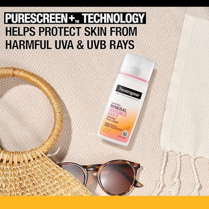 Neutrogena Purescreen+ Invisible Daily Defense Mineral Sunscreen SPF 30 for Face, Fragrance-Free, 1.4 oz Avelisse