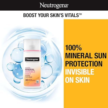 Neutrogena Purescreen+ Invisible Daily Defense Mineral Sunscreen SPF 30 for Face, Fragrance-Free, 1.4 oz Avelisse
