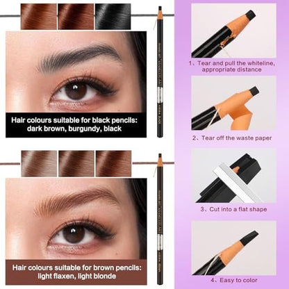 QUEEJOY Eyebrow Mapping Kit - Brow String, Stencils, Paste, Brushes & Tools for Perfect Brows