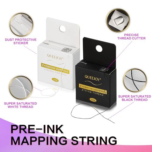 QUEEJOY Eyebrow Mapping Kit - Brow String, Stencils, Paste, Brushes & Tools for Perfect Brows - görsel 4